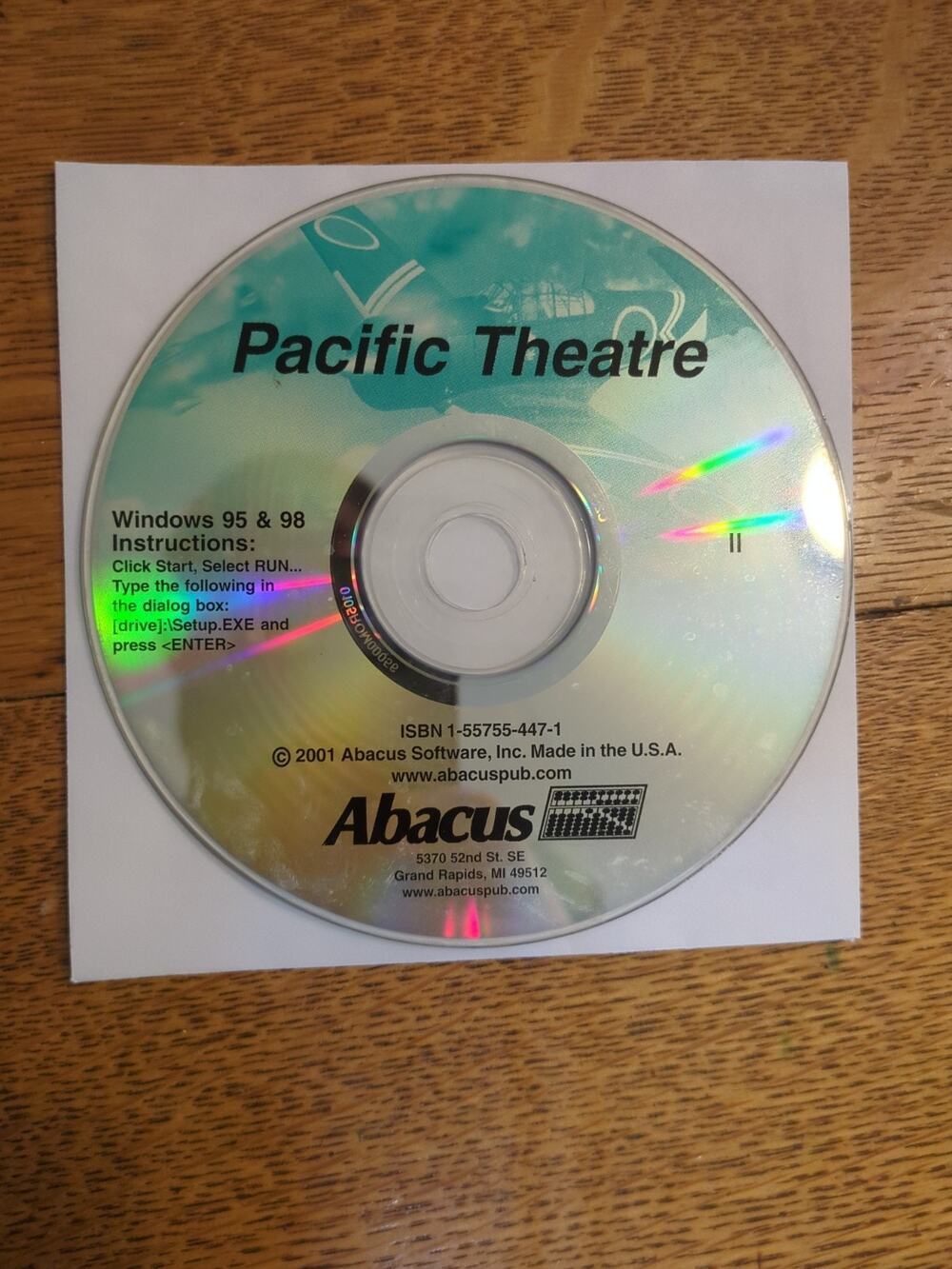 Pacific Theatre- add on for Microsoft Combat Flight Simulator - disc only